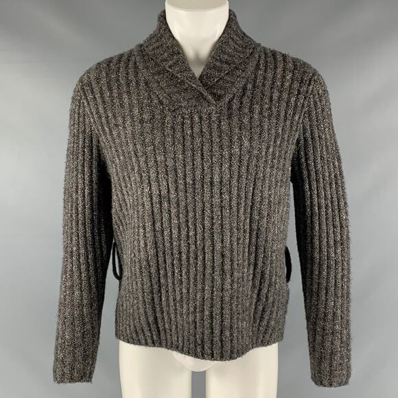 CRAIG GREEN Size S Grey Wool Blend Shawl Sweater - Picture 1 of 6